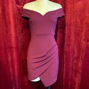 Style Rack Off-Shoulder Maroon Mini Dress L